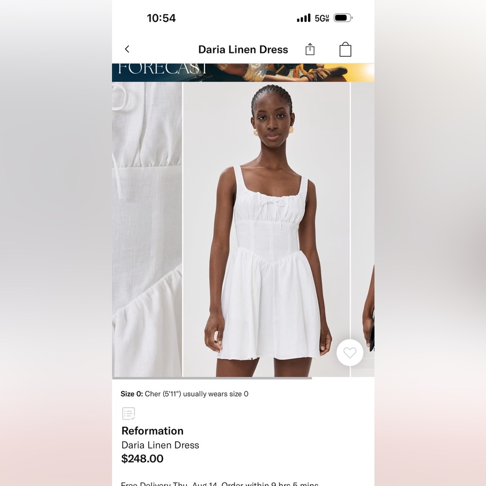 Reformation White Linen Mini Dress